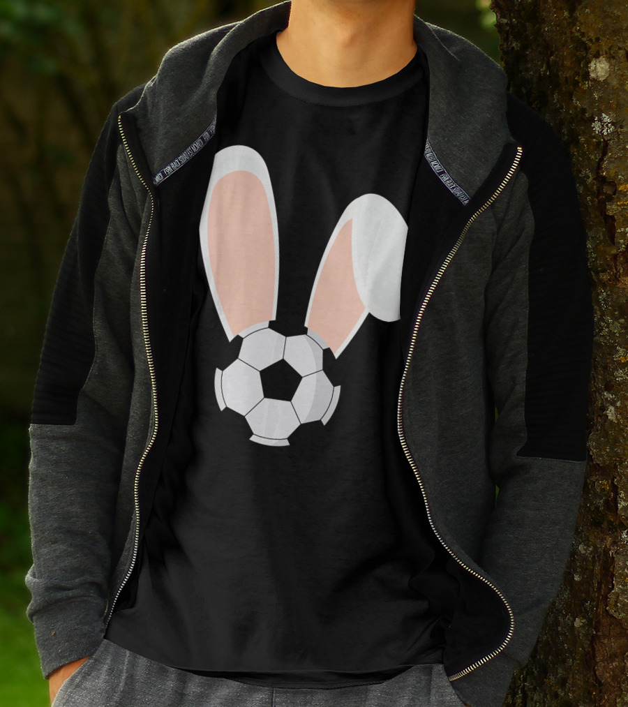 Easter Rabbit Bunny Ears Soccer Ball Combination T-Shirt