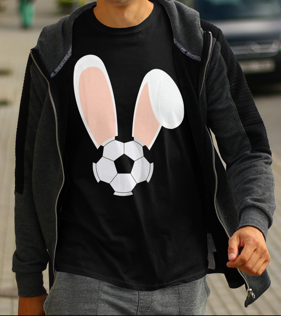 Easter Rabbit Bunny Ears Soccer Ball Combination T-Shirt