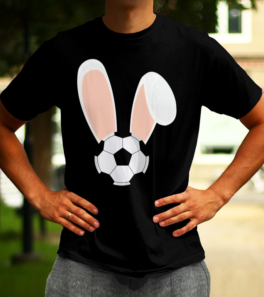 Easter Rabbit Bunny Ears Soccer Ball Combination T-Shirt