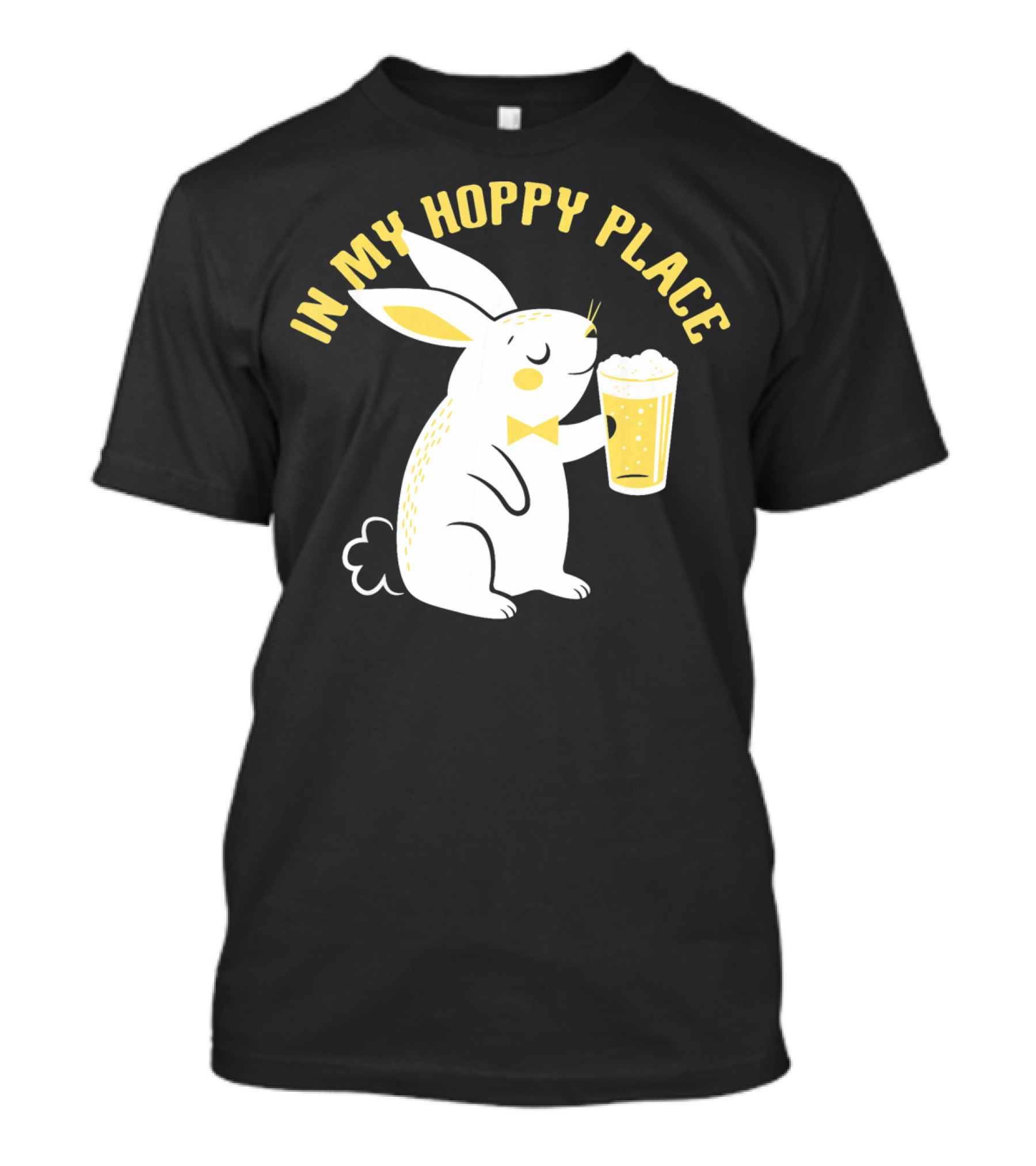 In My Hoppy Place Cute Bunny Drinking Beer T-Shirt