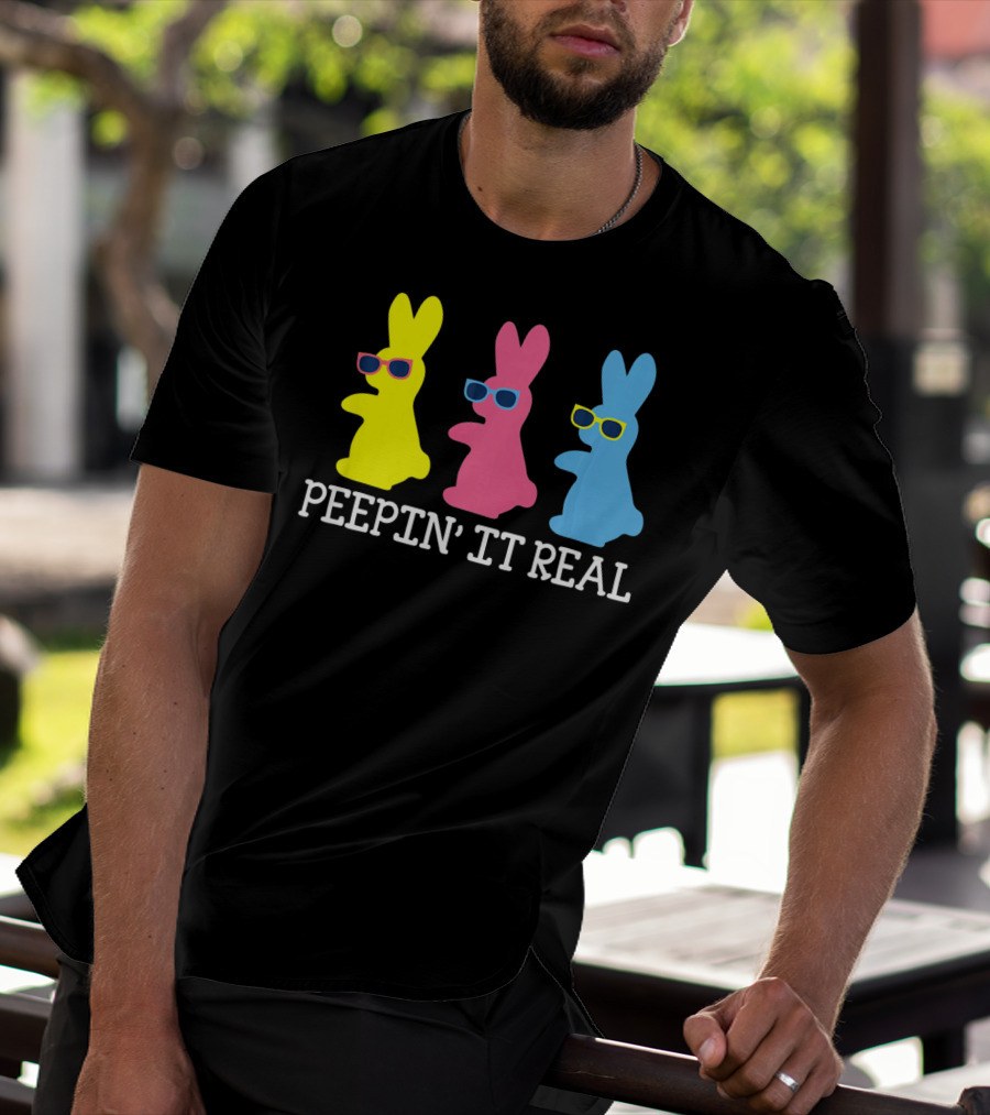 Peepin It Real Colorful Easter Bunny Sunglasses Trio T-Shirt