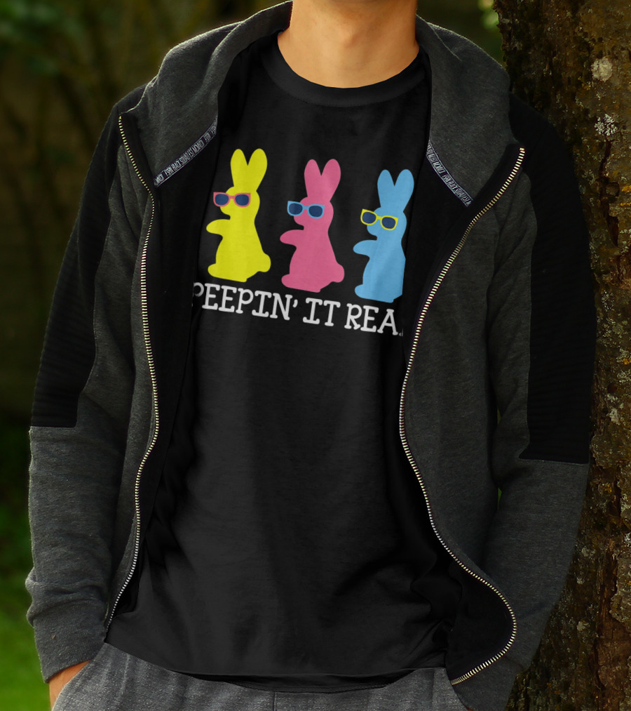 Peepin It Real Colorful Easter Bunny Sunglasses Trio T-Shirt