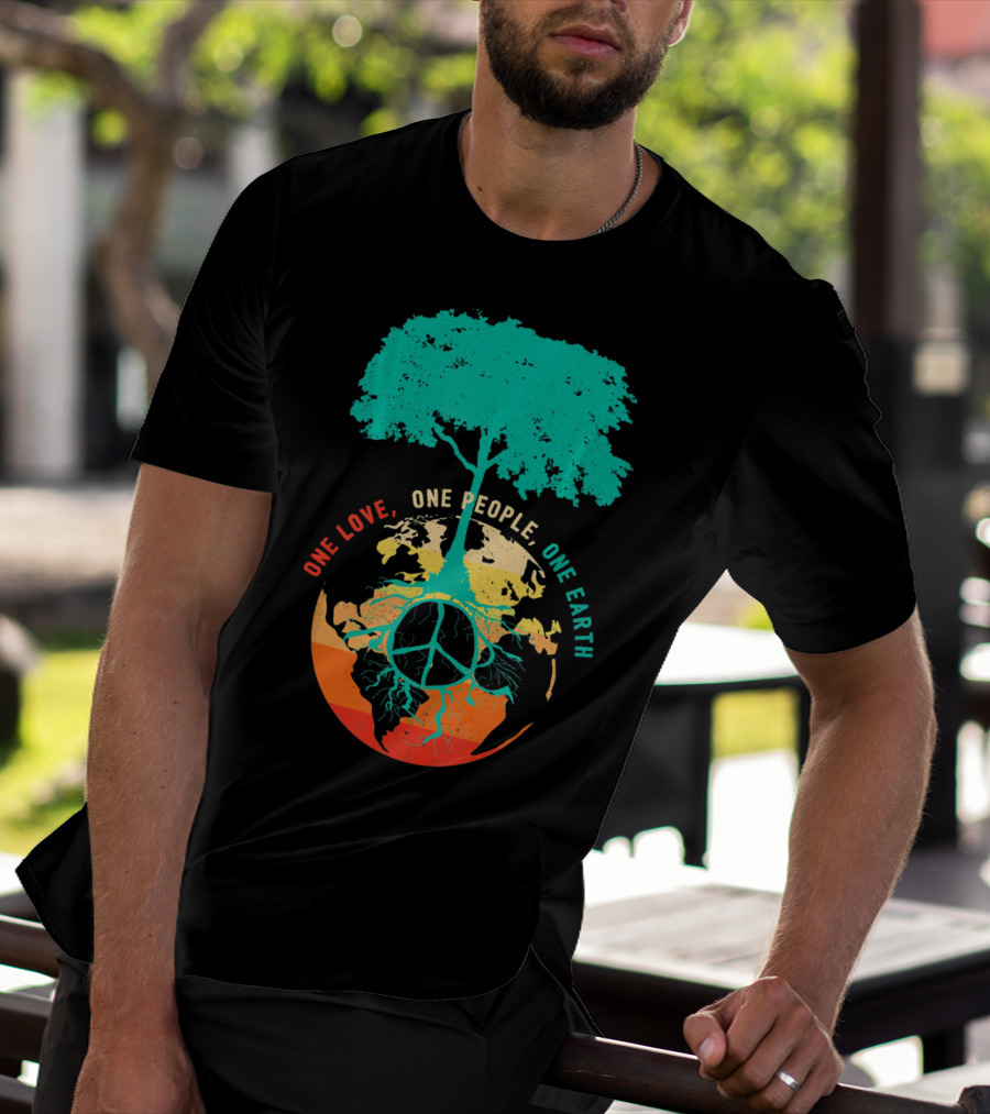 One Love One People One Earth Peace Tree T-Shirt