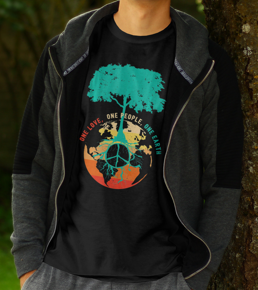 One Love One People One Earth Peace Tree T-Shirt