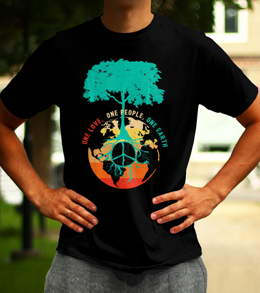 One Love One People One Earth Peace Tree T-Shirt