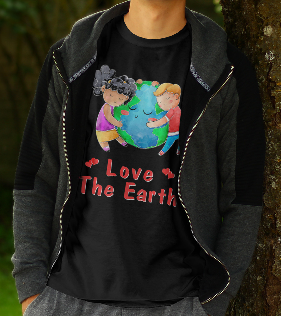 Love The Earth Children Hugging Globe T-Shirt