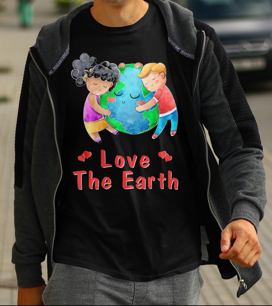 Love The Earth Children Hugging Globe T-Shirt