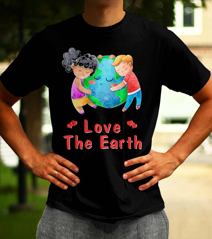 Love The Earth Children Hugging Globe T-Shirt