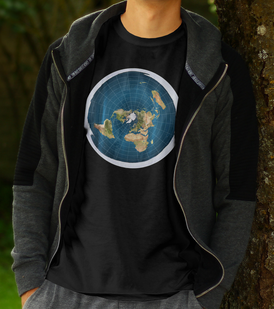 Map Of The Flat Earth Circular Projection T-Shirt