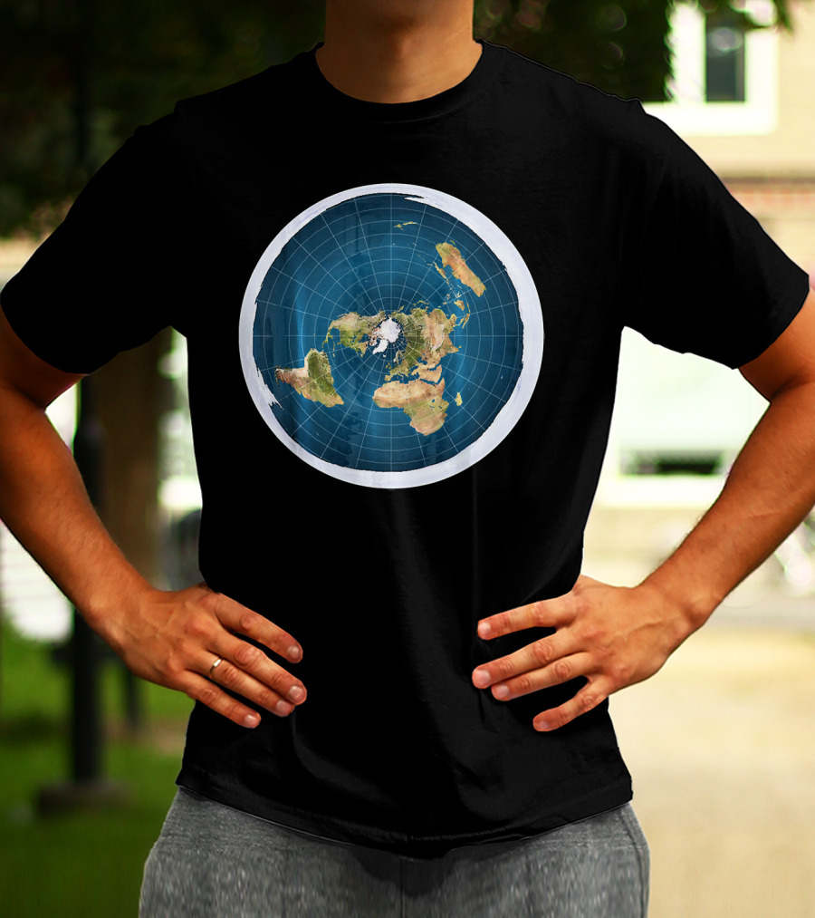 Map Of The Flat Earth Circular Projection T-Shirt
