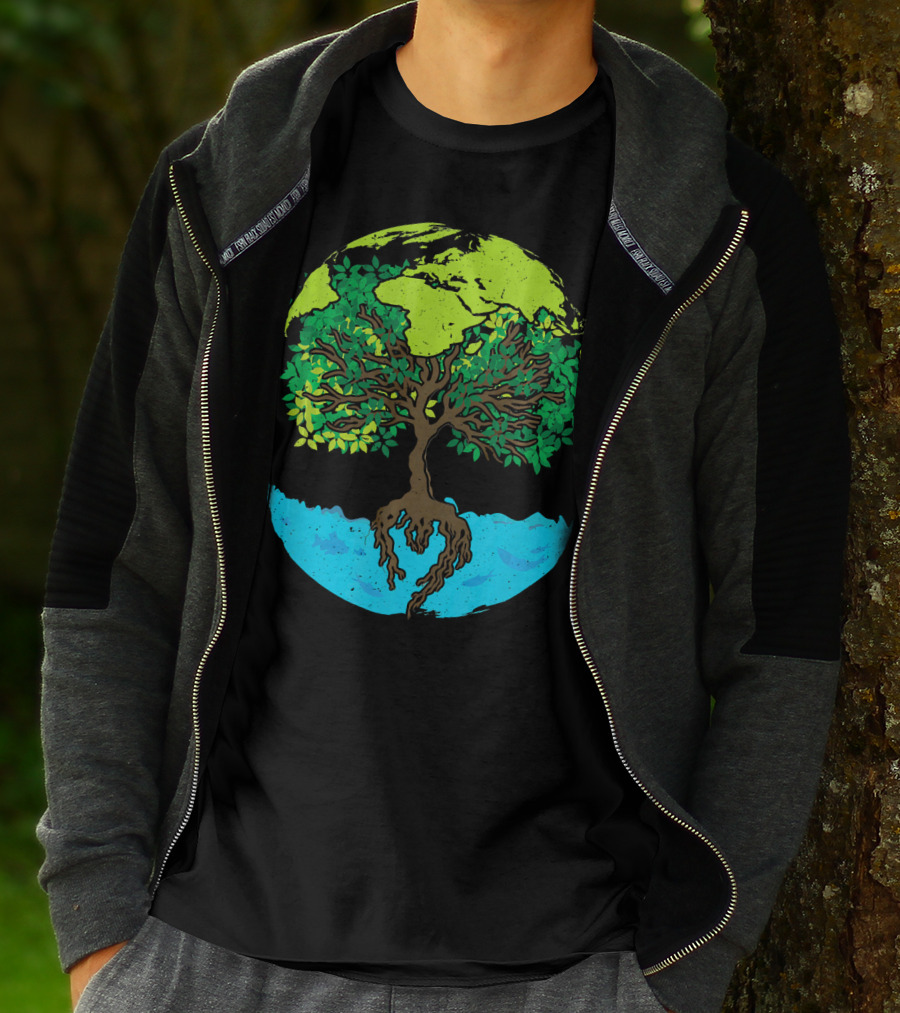 World Environment Earth Day Save The Tree Planet Nature Conservation T-Shirt