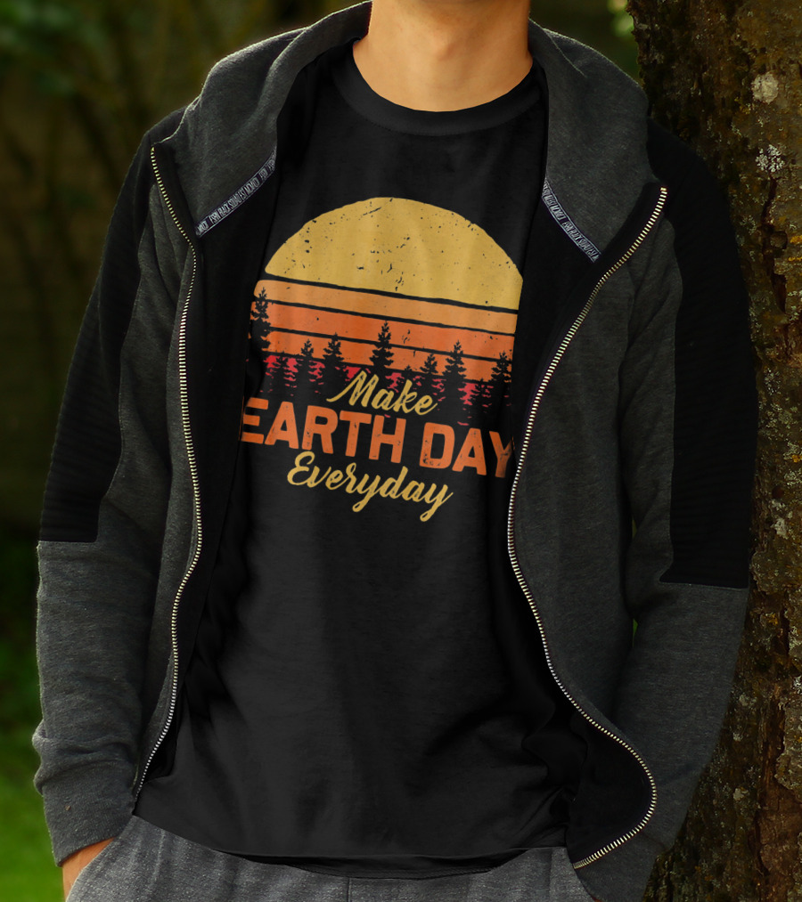 Make Earth Day Everyday Sunset Forest T-Shirt