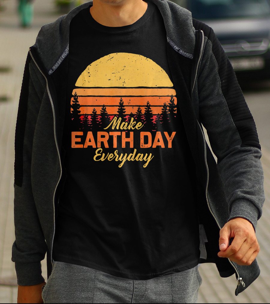 Make Earth Day Everyday Sunset Forest T-Shirt