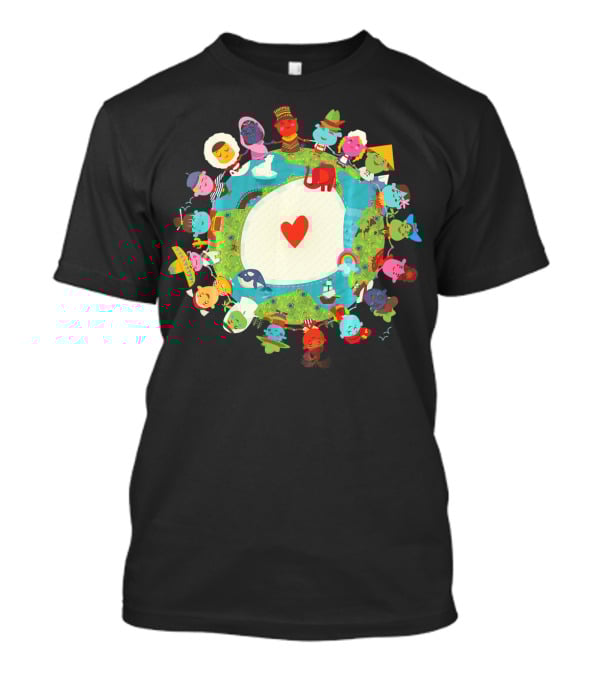 Kids United In Love For The Planet Earth With Heart And Diverse Children T-Shirt