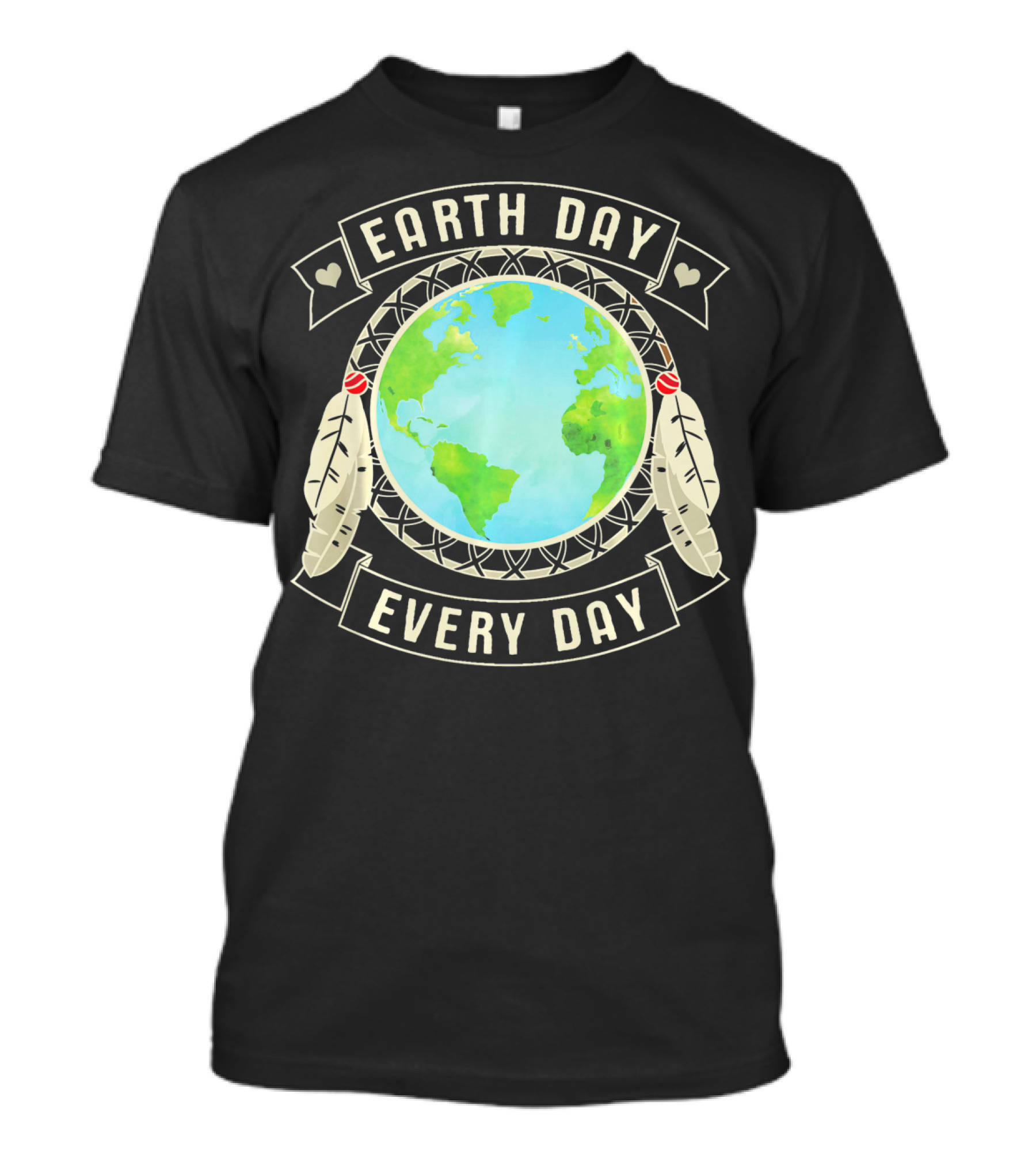 Earth Day Every Day Dreamcatcher Globe Feathers T-Shirt