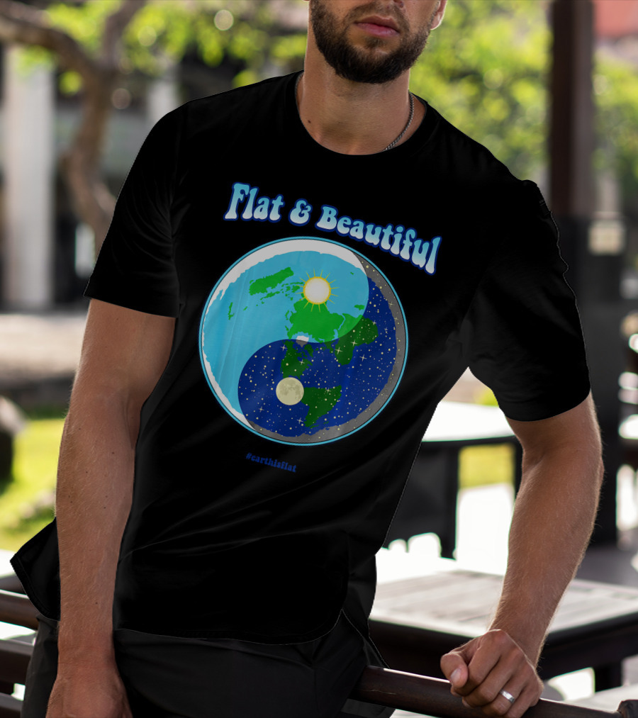 Flat And Beautiful Earth Ying Yang #earthisflat T-Shirt