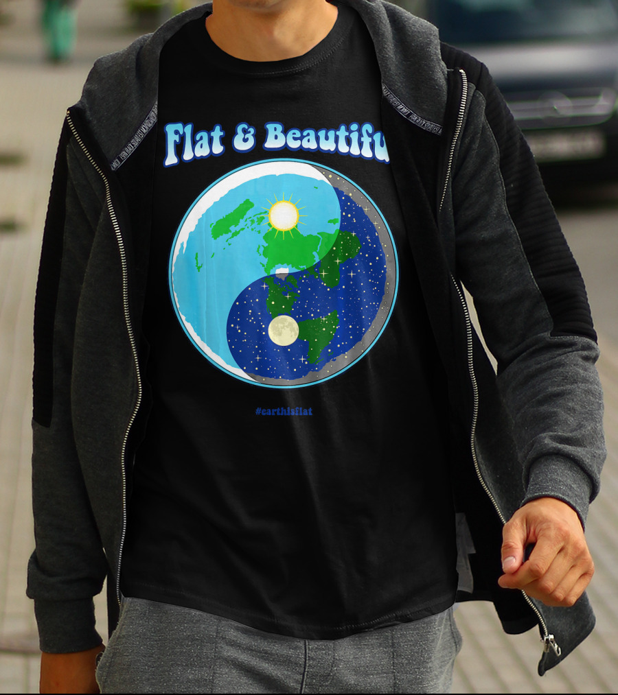 Flat And Beautiful Earth Ying Yang #earthisflat T-Shirt