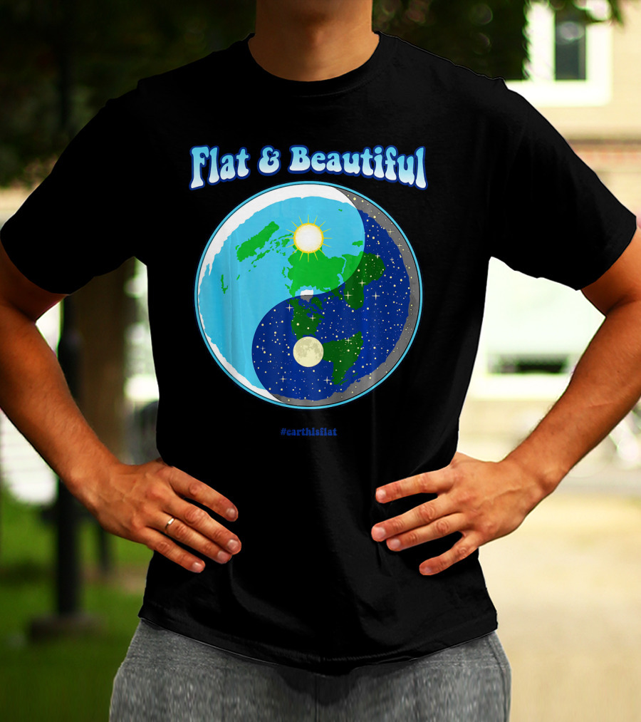 Flat And Beautiful Earth Ying Yang #earthisflat T-Shirt