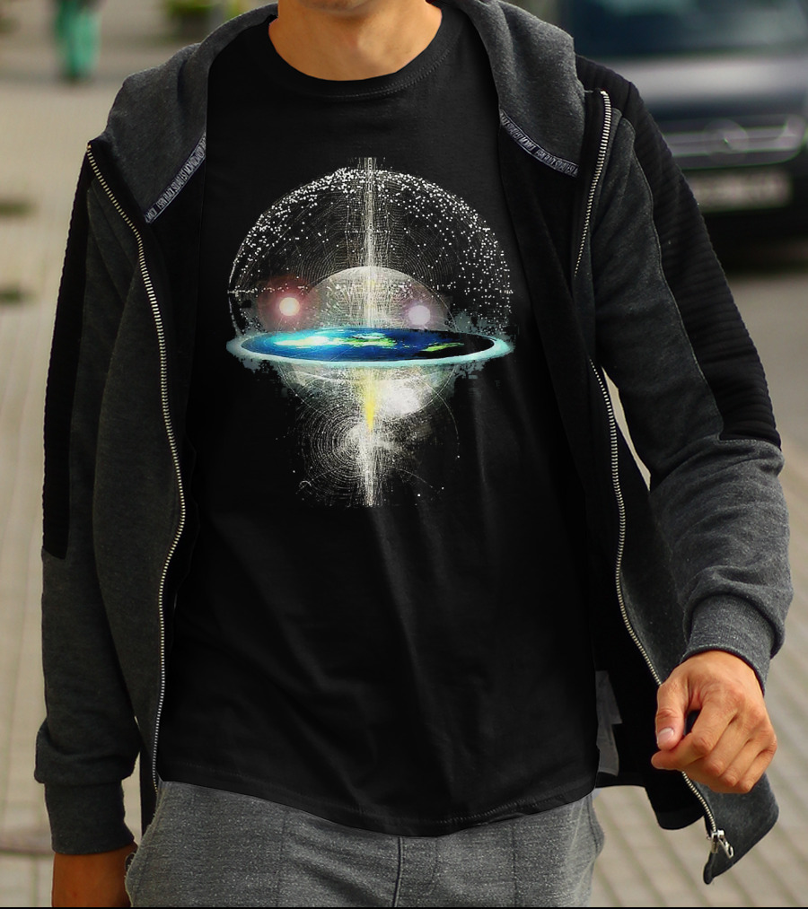 Flat Earth Cosmic Celestial Universe Symmetry T-Shirt
