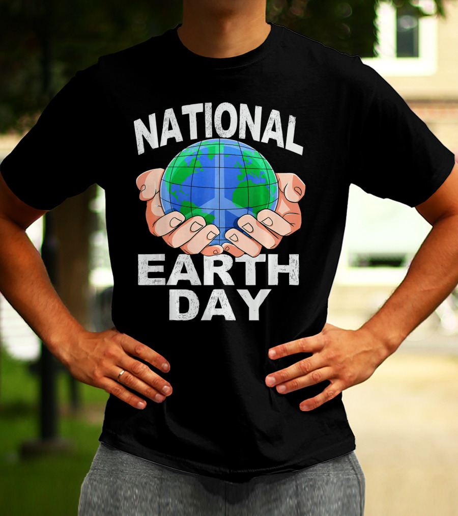 National Earth Day Nature Hands Holding Globe April T-Shirt