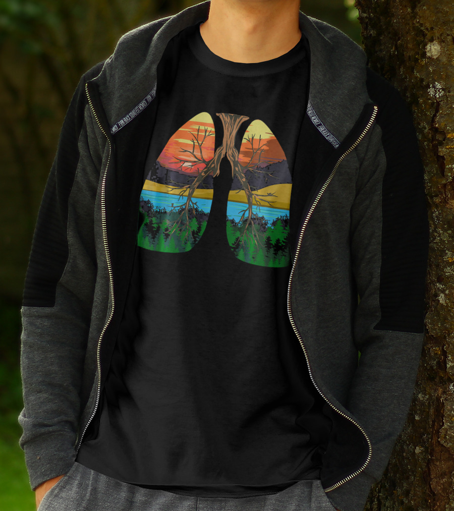 Lungs Of Nature With Forest Landscape For Earth Day Environment T-Shirt