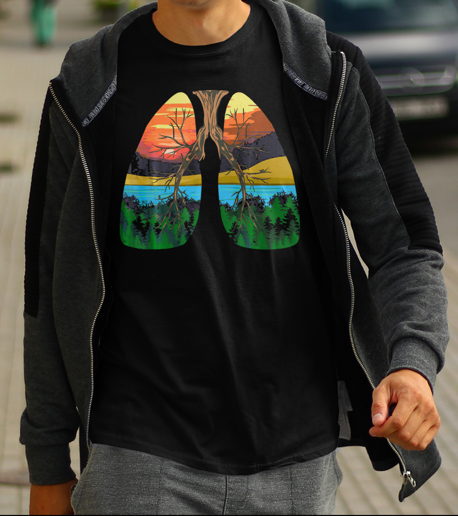 Lungs Of Nature With Forest Landscape For Earth Day Environment T-Shirt