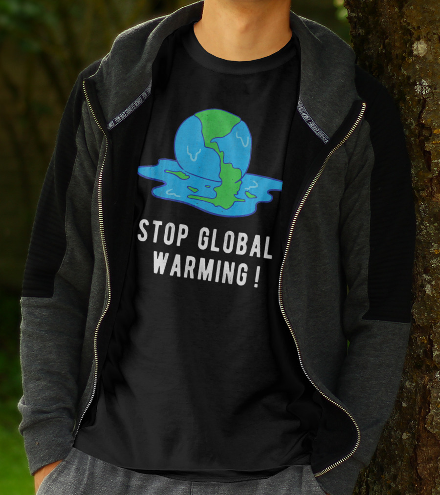 Stop Global Warming Melting Earth T-Shirt