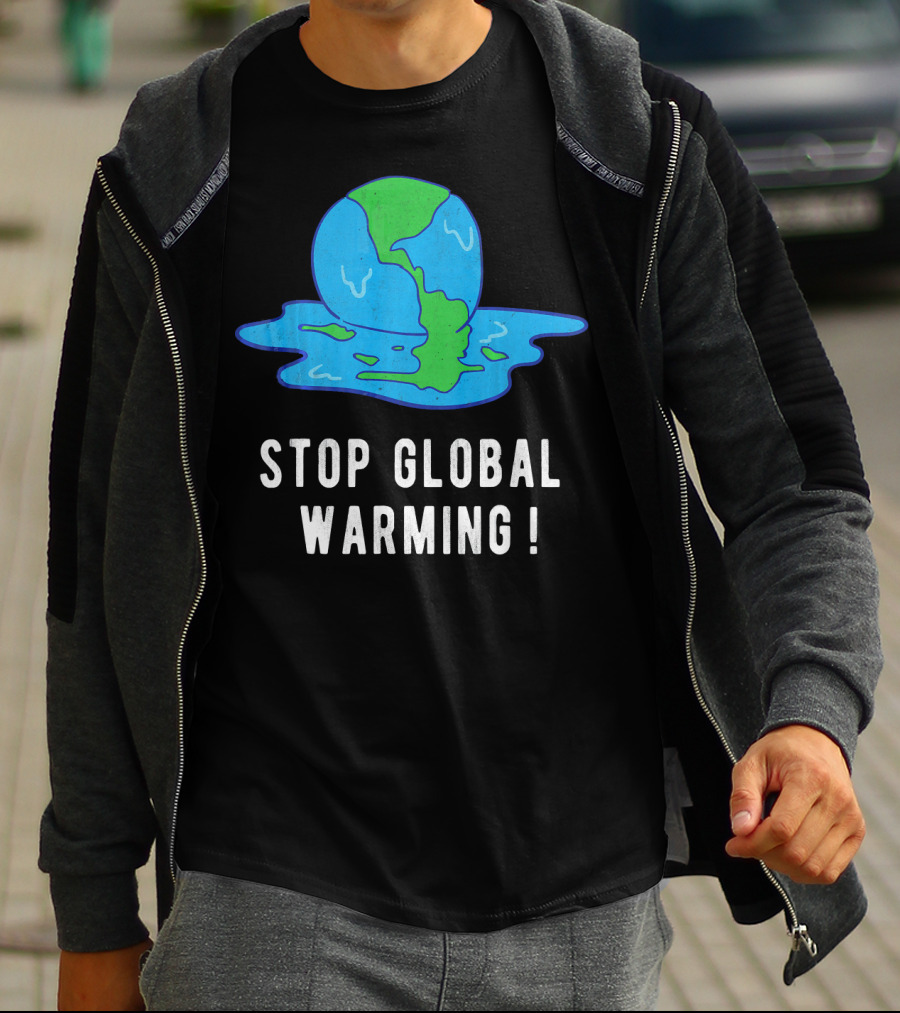 Stop Global Warming Melting Earth T-Shirt