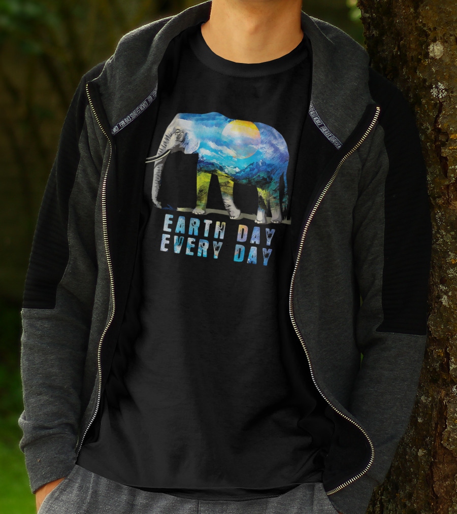 Earth Day Every Day Elephant Love T-Shirt