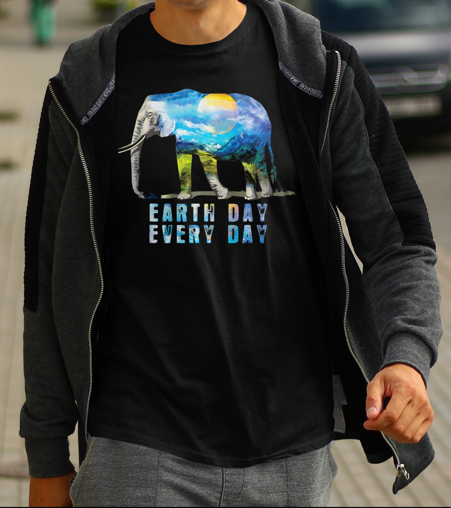 Earth Day Every Day Elephant Love T-Shirt