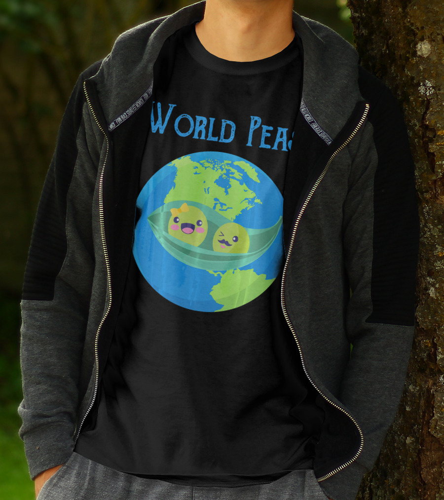 World Peas Funny World Peace Pun Earth Peas T-Shirt