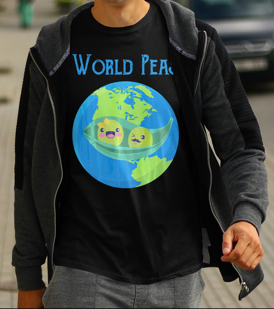 World Peas Funny World Peace Pun Earth Peas T-Shirt
