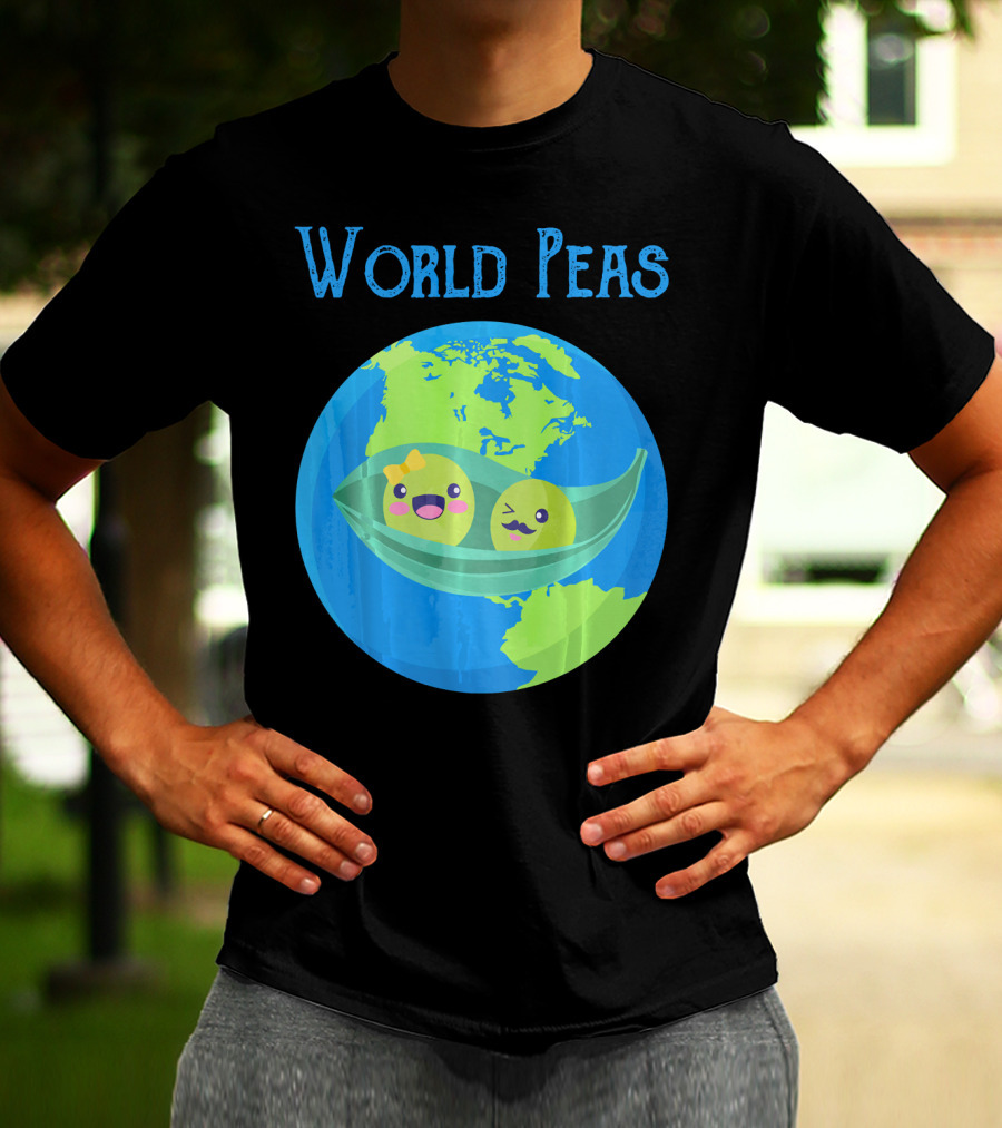 World Peas Funny World Peace Pun Earth Peas T-Shirt