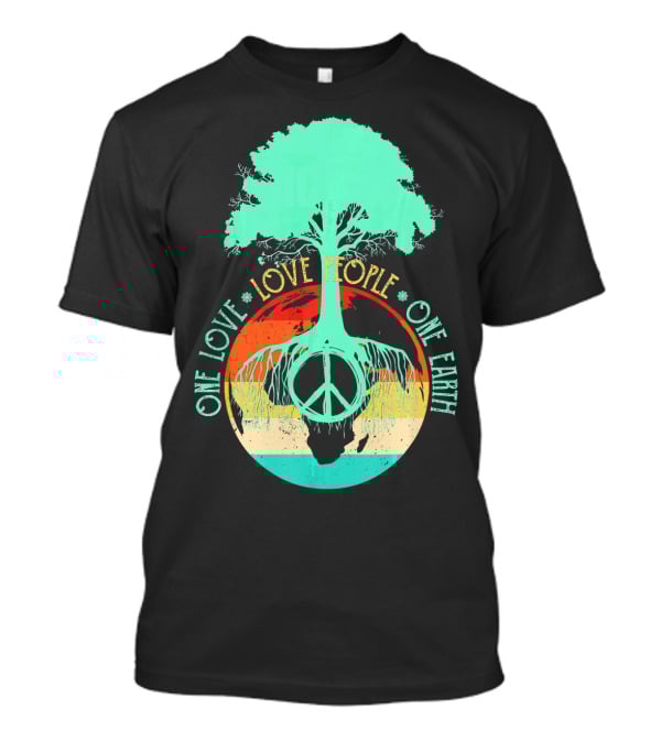 One Love People One Earth Peace Tree T-Shirt