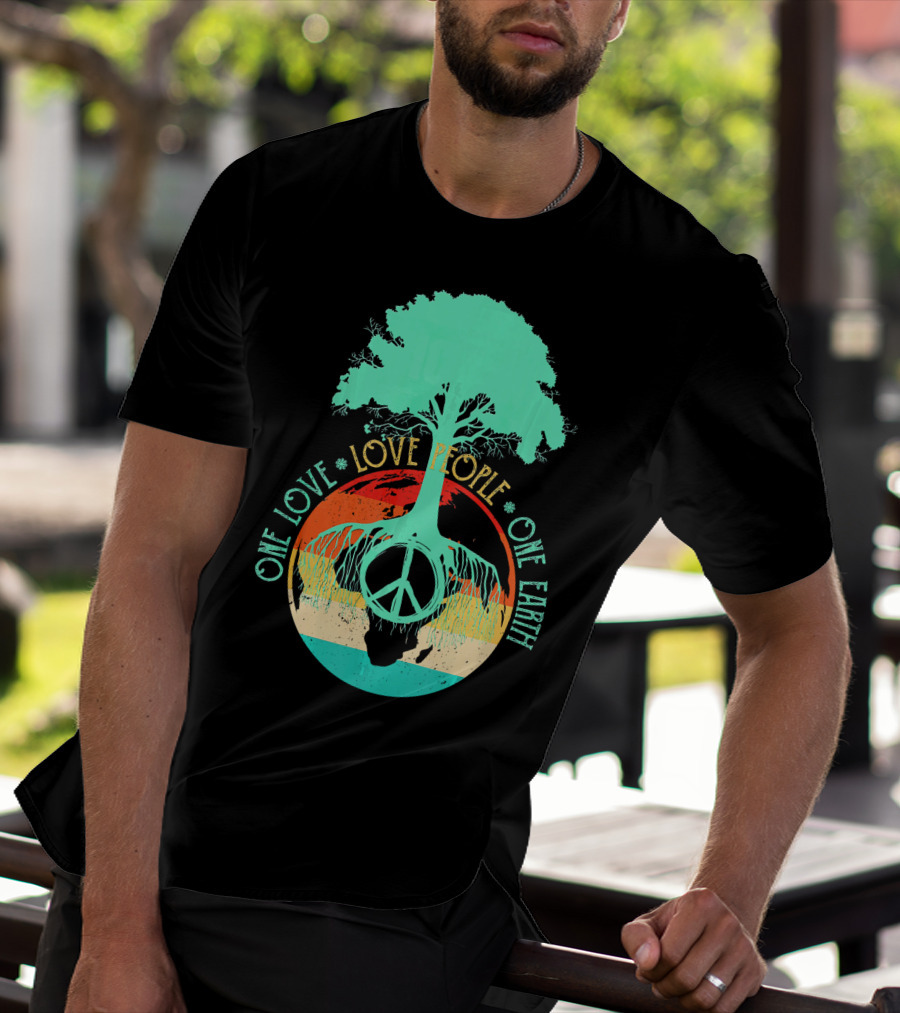 One Love People One Earth Peace Tree T-Shirt