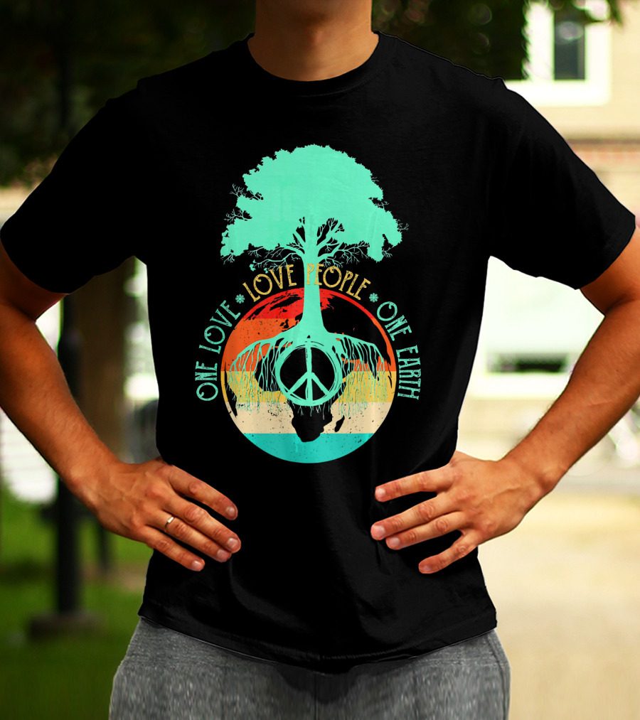 One Love People One Earth Peace Tree T-Shirt