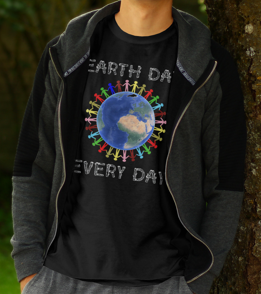 Earth Day Every Day Colorful Unity Around The Planet T-Shirt