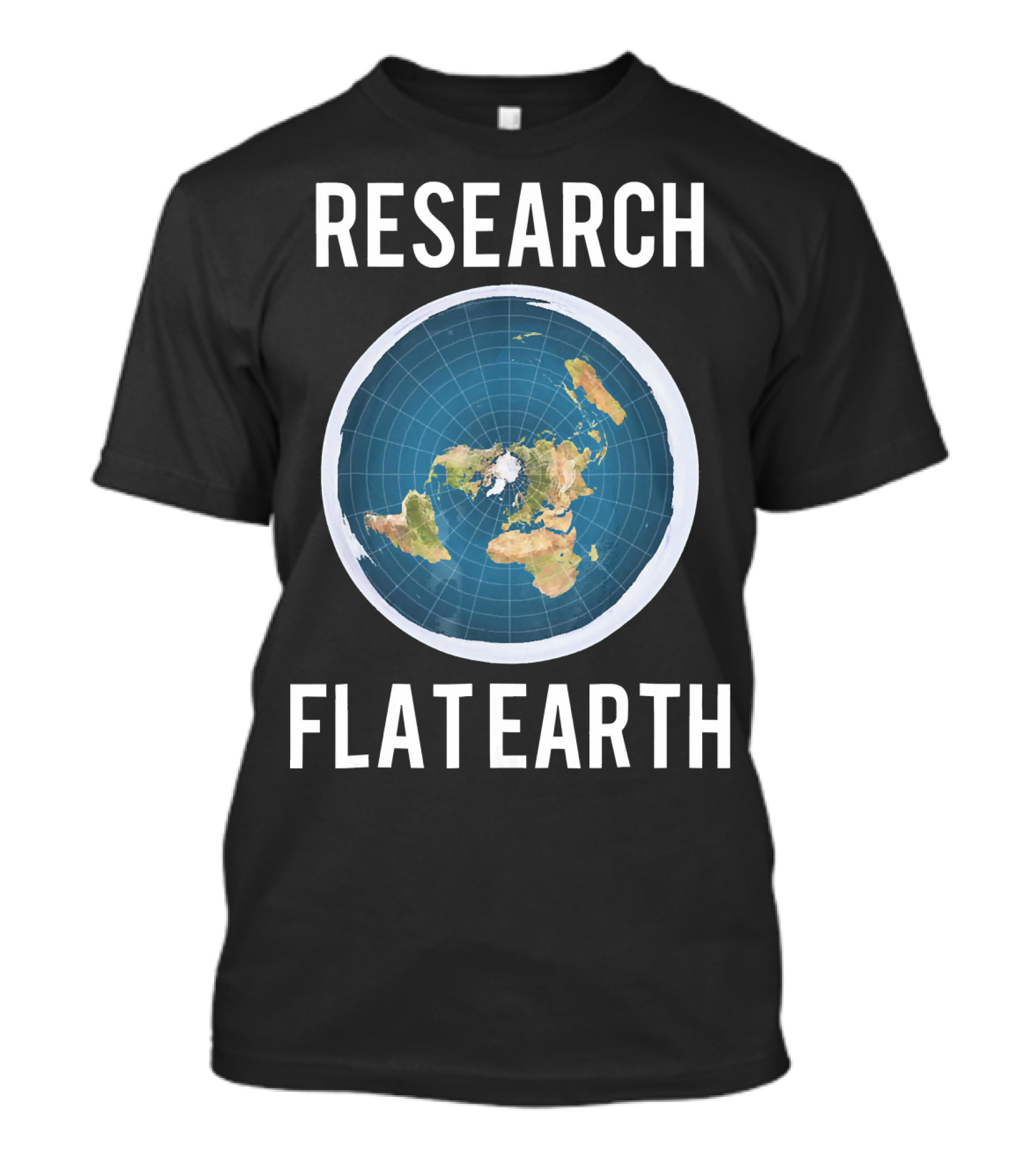 Research Flat Earth Map Exploration T-Shirt