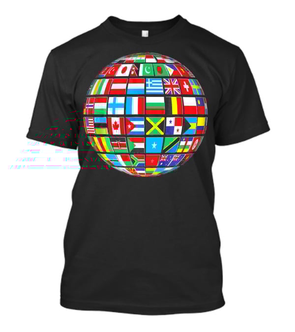 World Flag Buttons Global Flags Sphere T-Shirt
