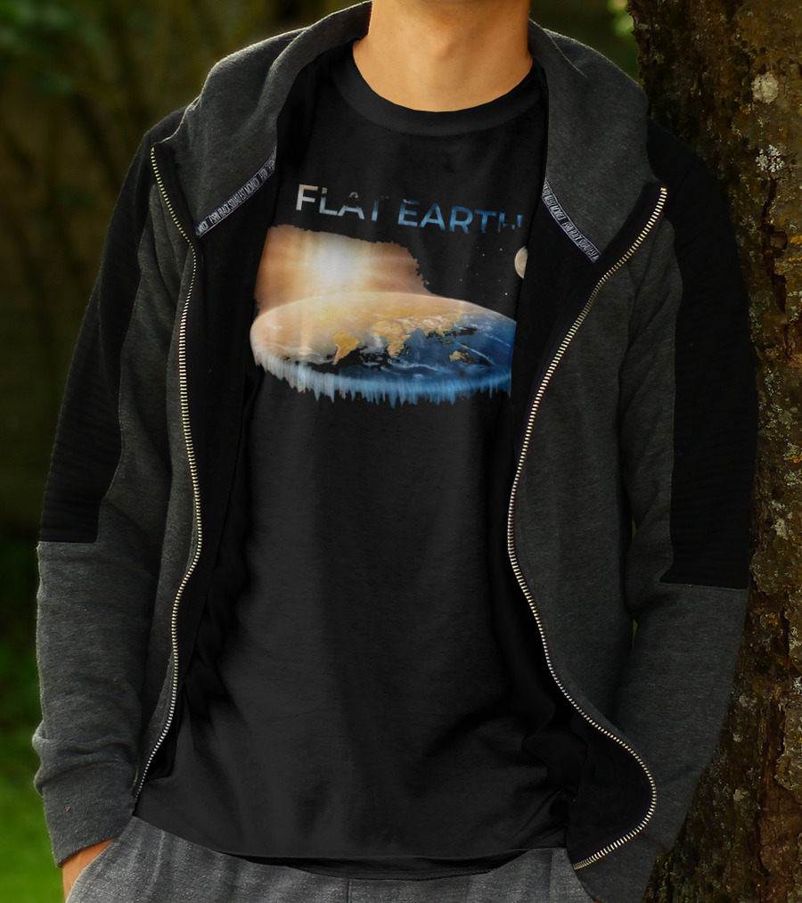 Flat Earth Dome Map With Sun And Moon T-Shirt