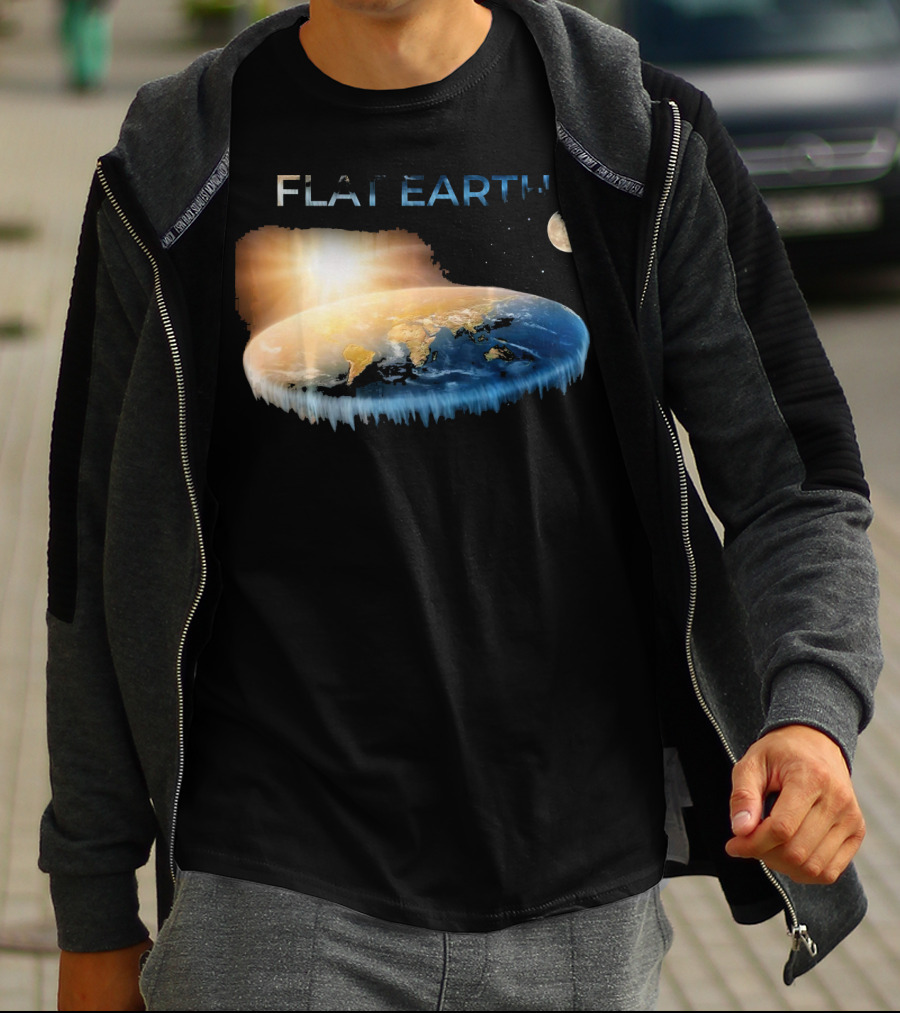Flat Earth Dome Map With Sun And Moon T-Shirt