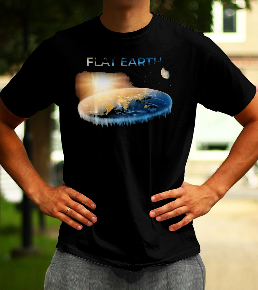 Flat Earth Dome Map With Sun And Moon T-Shirt