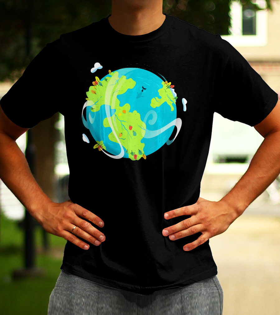 Earth Day Mother Planet Tree Dolphin Scenic Globe T-Shirt