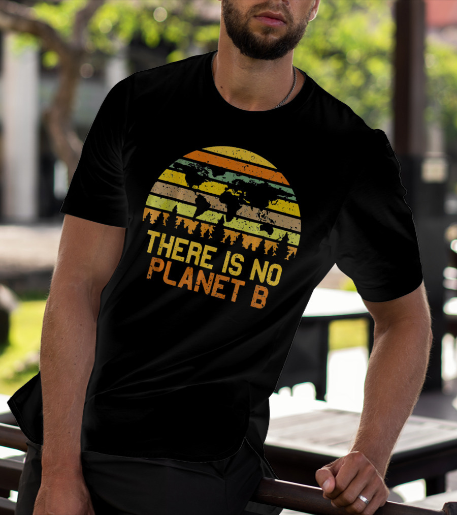 Earth Day Vintage There Is No Planet B Retro Map T-Shirt