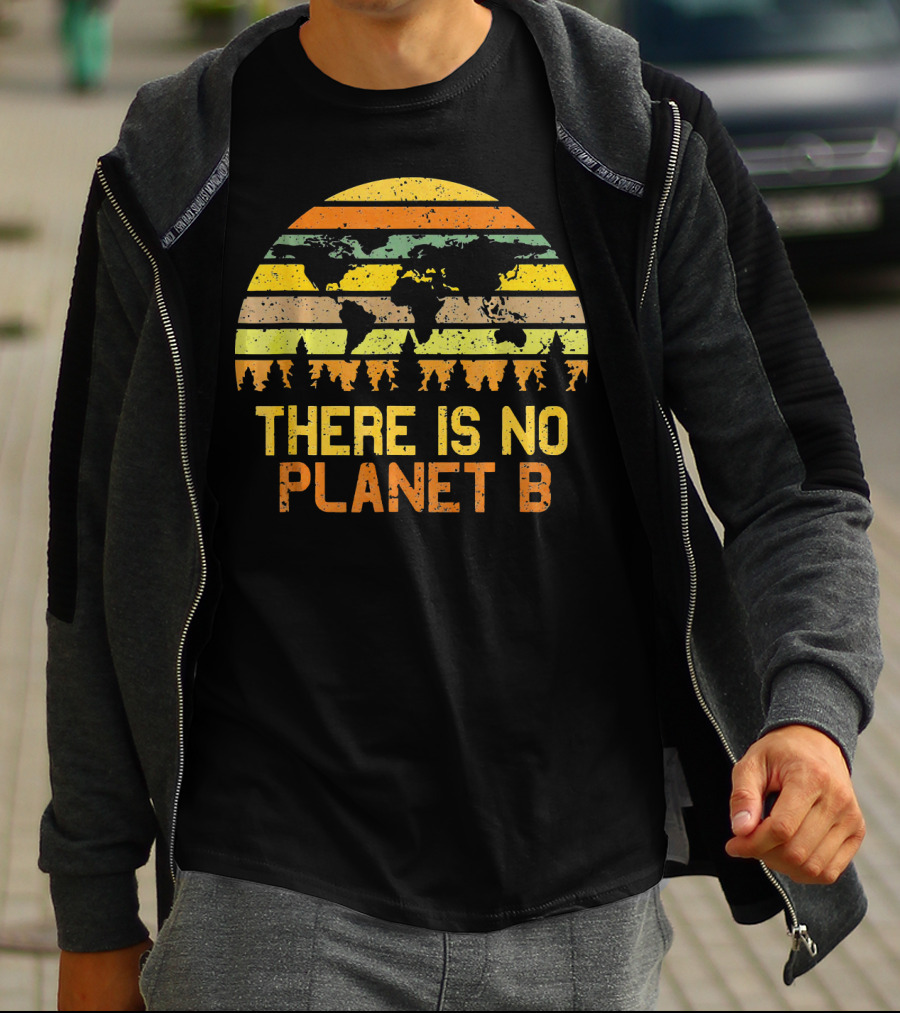 Earth Day Vintage There Is No Planet B Retro Map T-Shirt