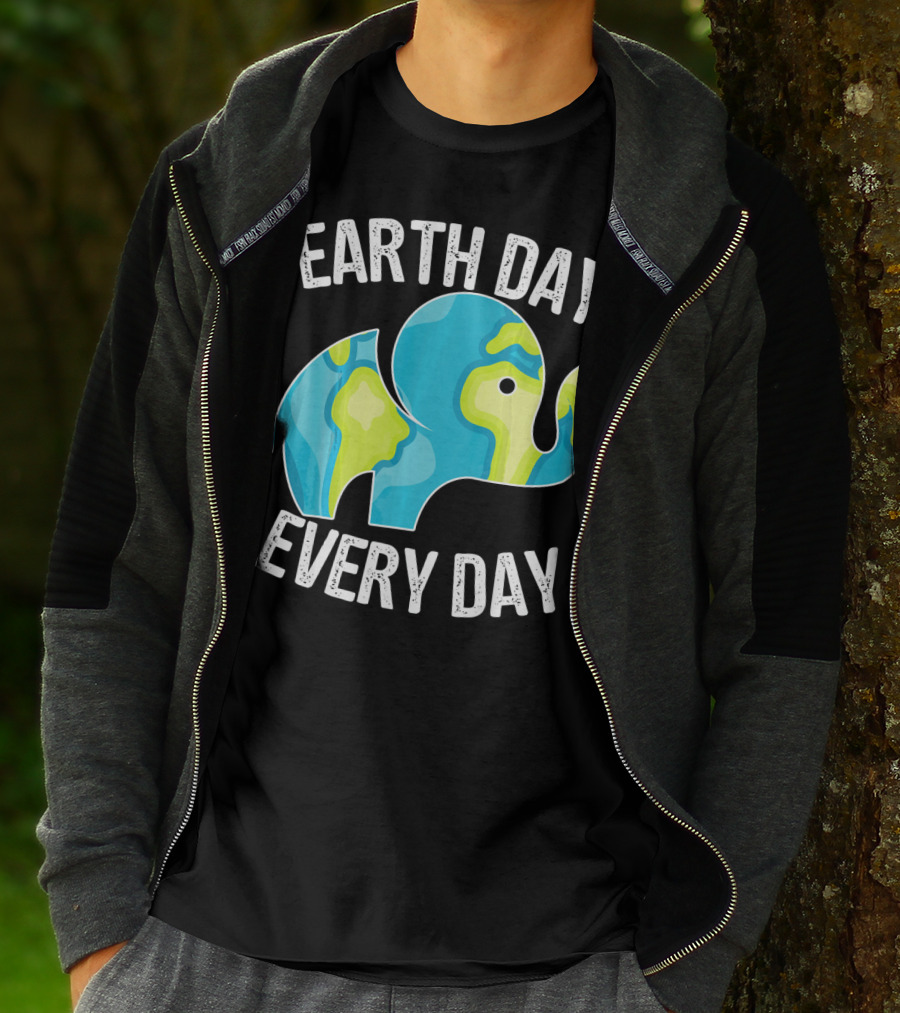 Earth Day Every Day Elephant Vintage Earth T-Shirt