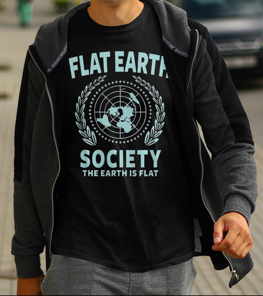 Flat Earth Society The Earth Is Flat Map T-Shirt