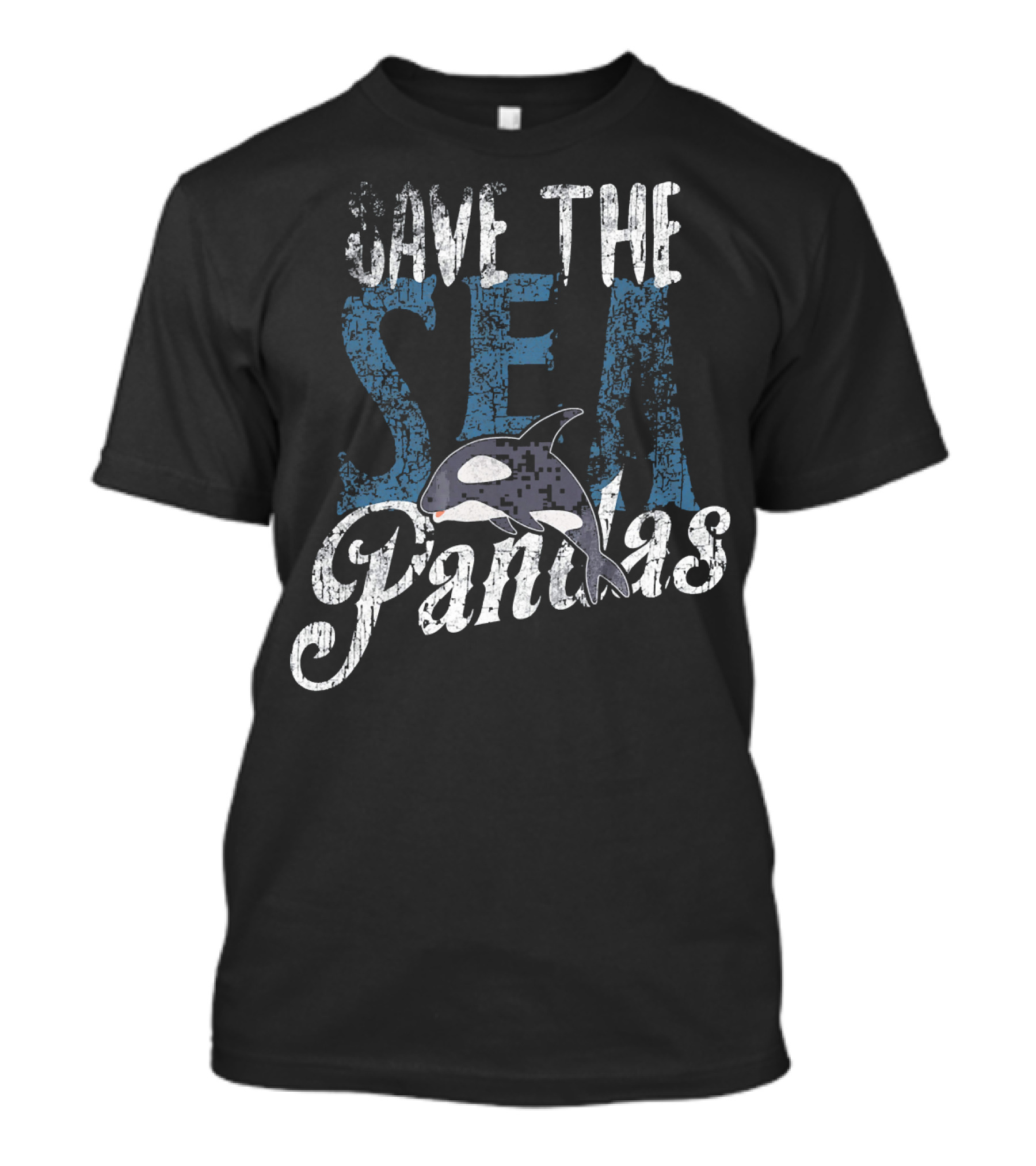 Save The Sea Pandas Orca Conservation Message T-Shirt