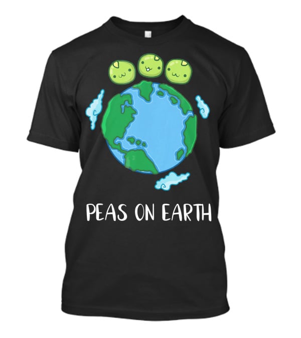 Peas On Earth Funny Peace Globe Cartoon T-Shirt