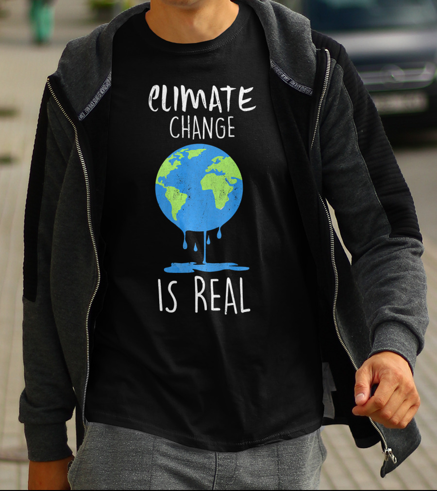 Climate Change Is Real Earth Melting T-Shirt